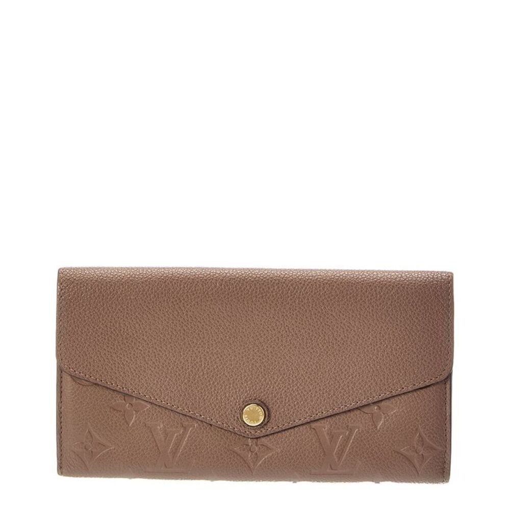Louis Vuitton Taupe Glace Empreinte Leather Empreinte Sarah Wallet Nm(Authentic